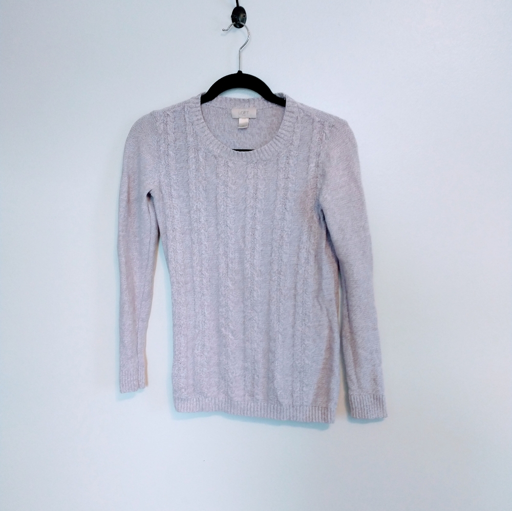Loft light purple knit sweater with long sleeves size xs